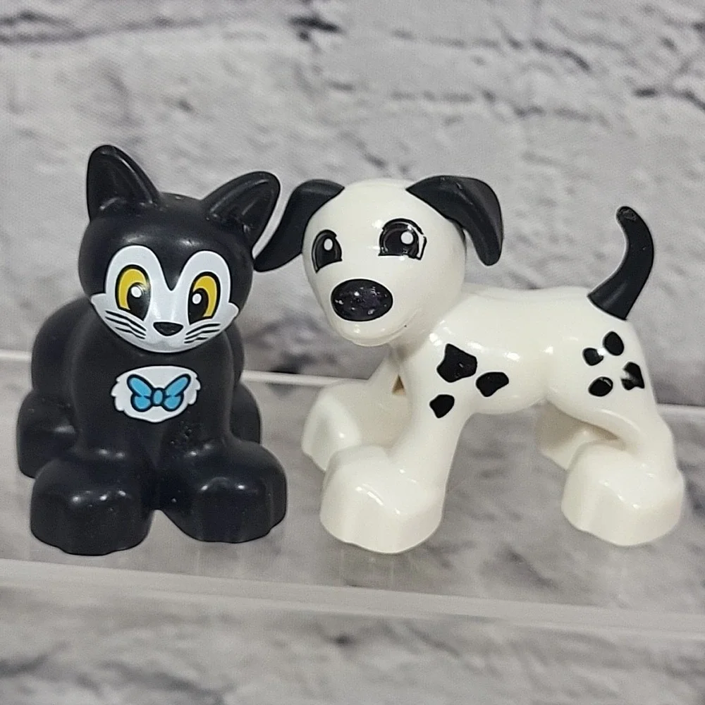 Lego Duplo Figures Lot Of 4 Child Boy Animals Giraffe‎ Pets Cat Dalmatian Dog